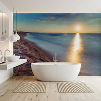 Sun reflection across water in Golden Hour Shores wall mural, GD8751