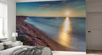 Warm horizon tones shape the Golden Hour Shores wall mural, GD8751