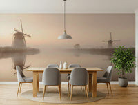 A graceful subtle pattern wall mural in warm, golden tones., GD5874