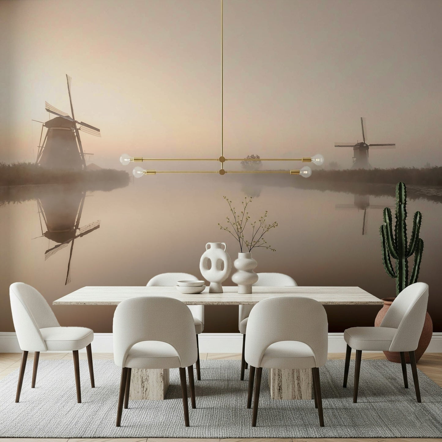A beautiful wide-angle wall mural of a peaceful landscape., GD5874