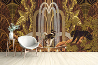 Elegant gold jungle theme wallpaper
