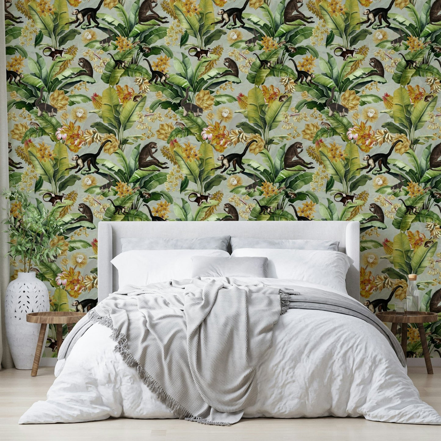 Golden jungle scene for exotic room decor

