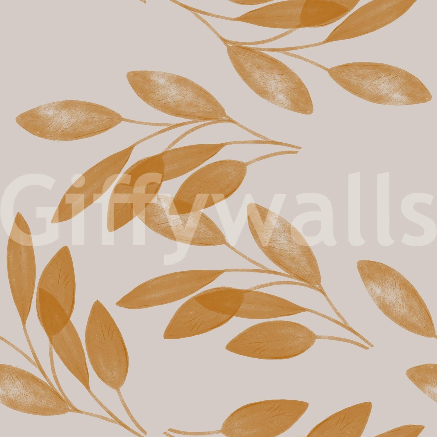 Golden warm Golden Leaf Whisper Wallpaper color palette detail.