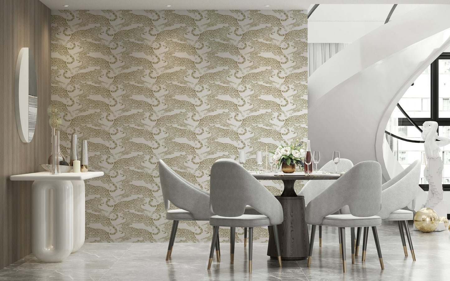 A classic leopard dash wallpaper for walls.