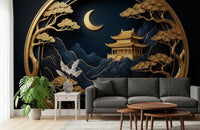 Golden Lunar Temple Wall Mural for master bedrooms.