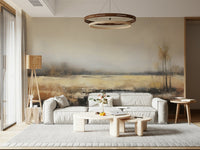 A calming serene view wallpaper mural that defines a space.