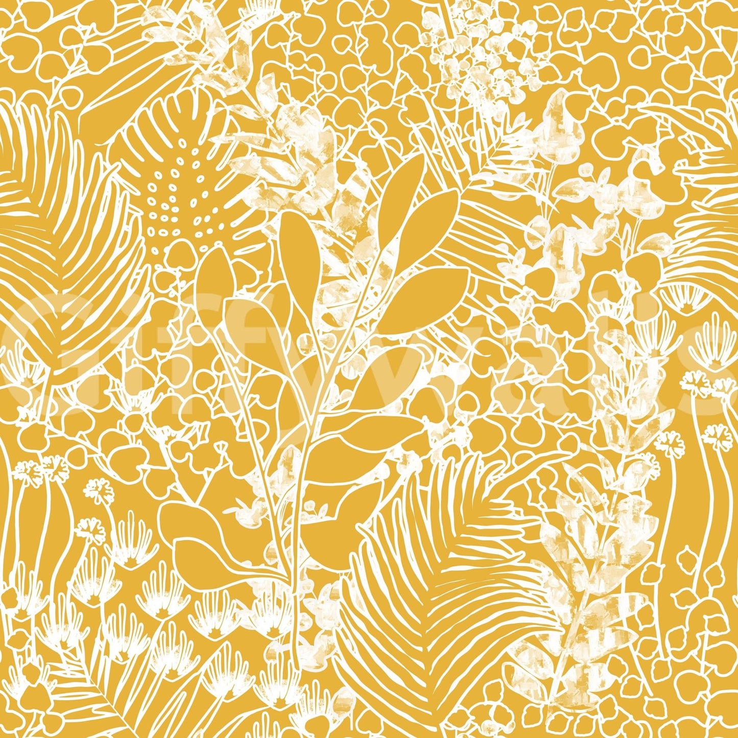 Nature themed Harmony wall mural for a boutique hotel room design., GD7849