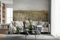 A beautiful wide-angle wall mural of a peaceful field.