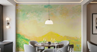 Mint, pastel pink, and warm gold blur into the sunlit horizon of this whispers wall mural.GD9594
