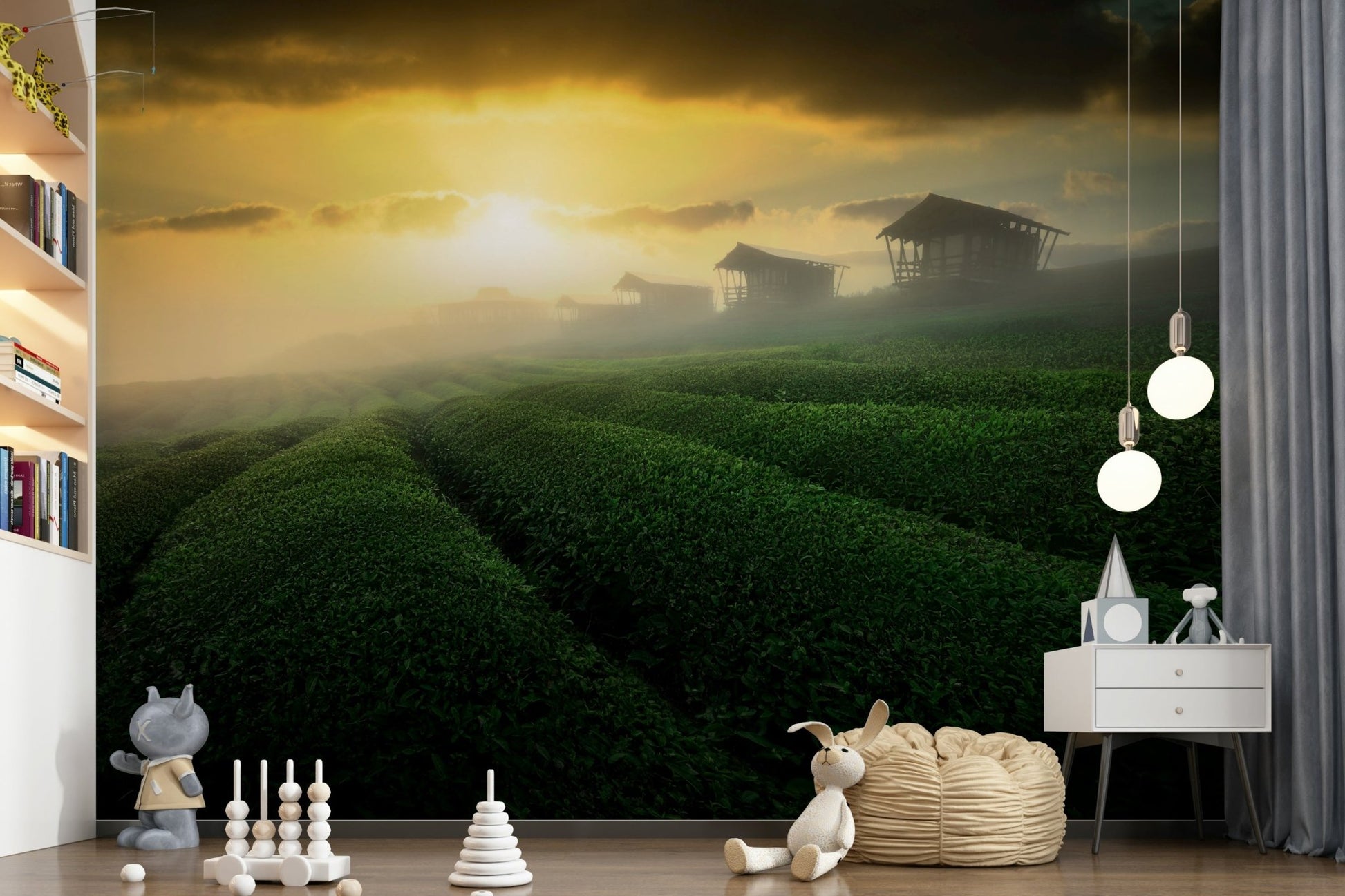 A serene flowing design wall mural for your decor.