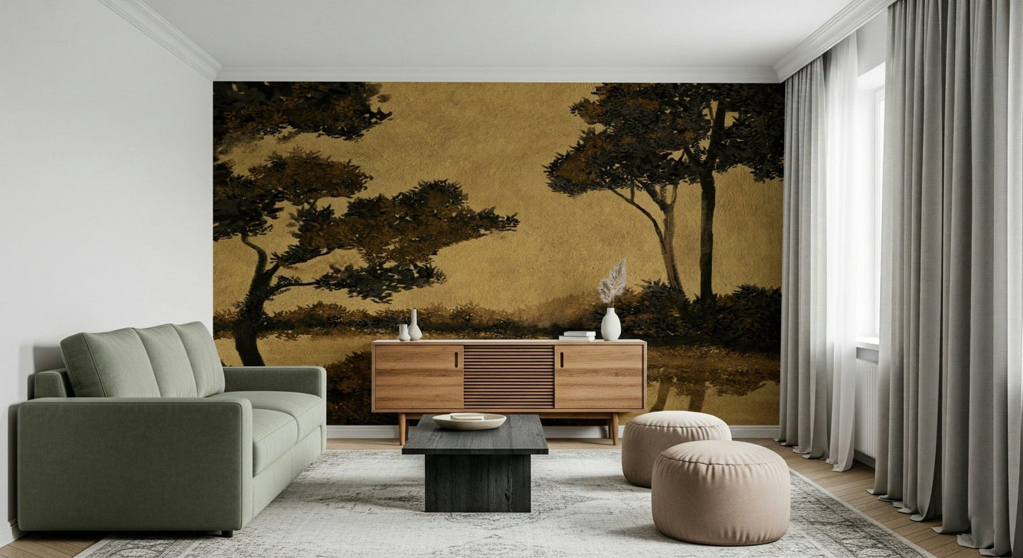 A contemplative gentle wave wallpaper mural for a feature wall.