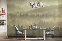 Golden misty forest wallpaper design
 D304