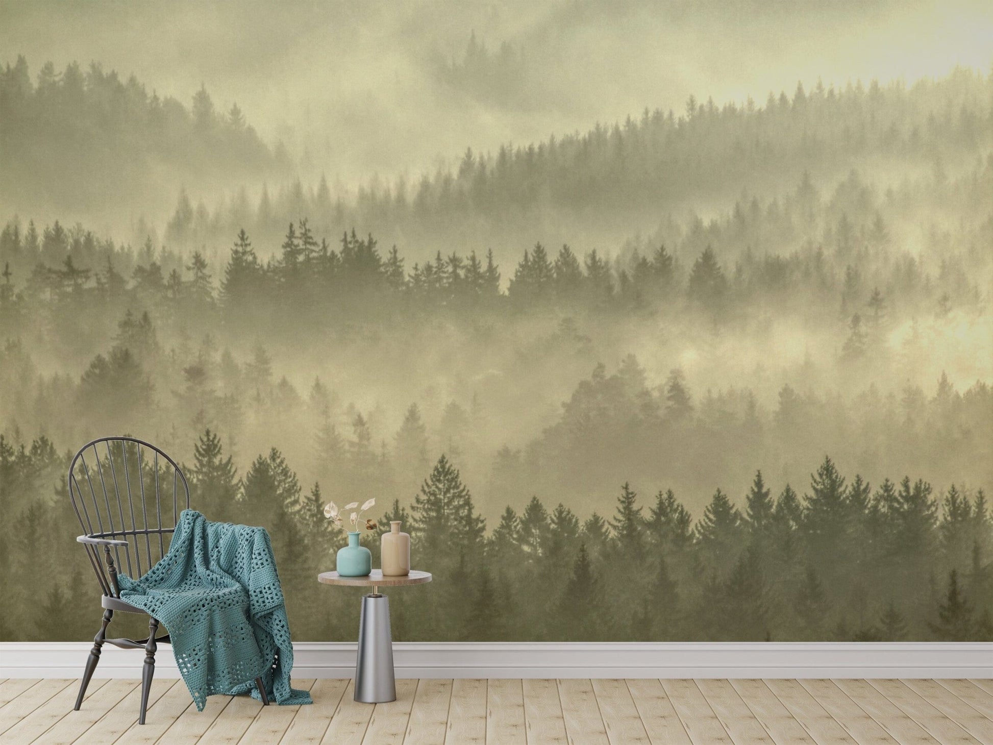 Serene golden forest wallpaper for walls
 D304