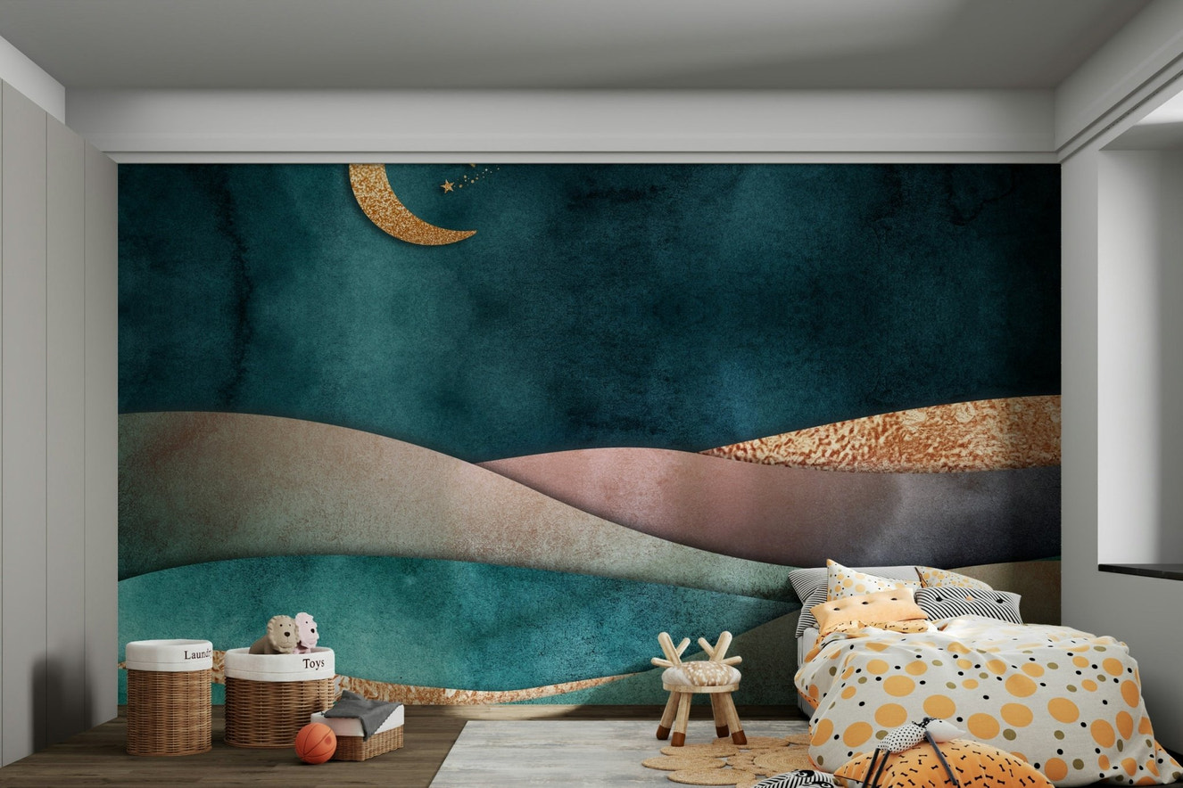 Golden Moon Hues Wall Mural