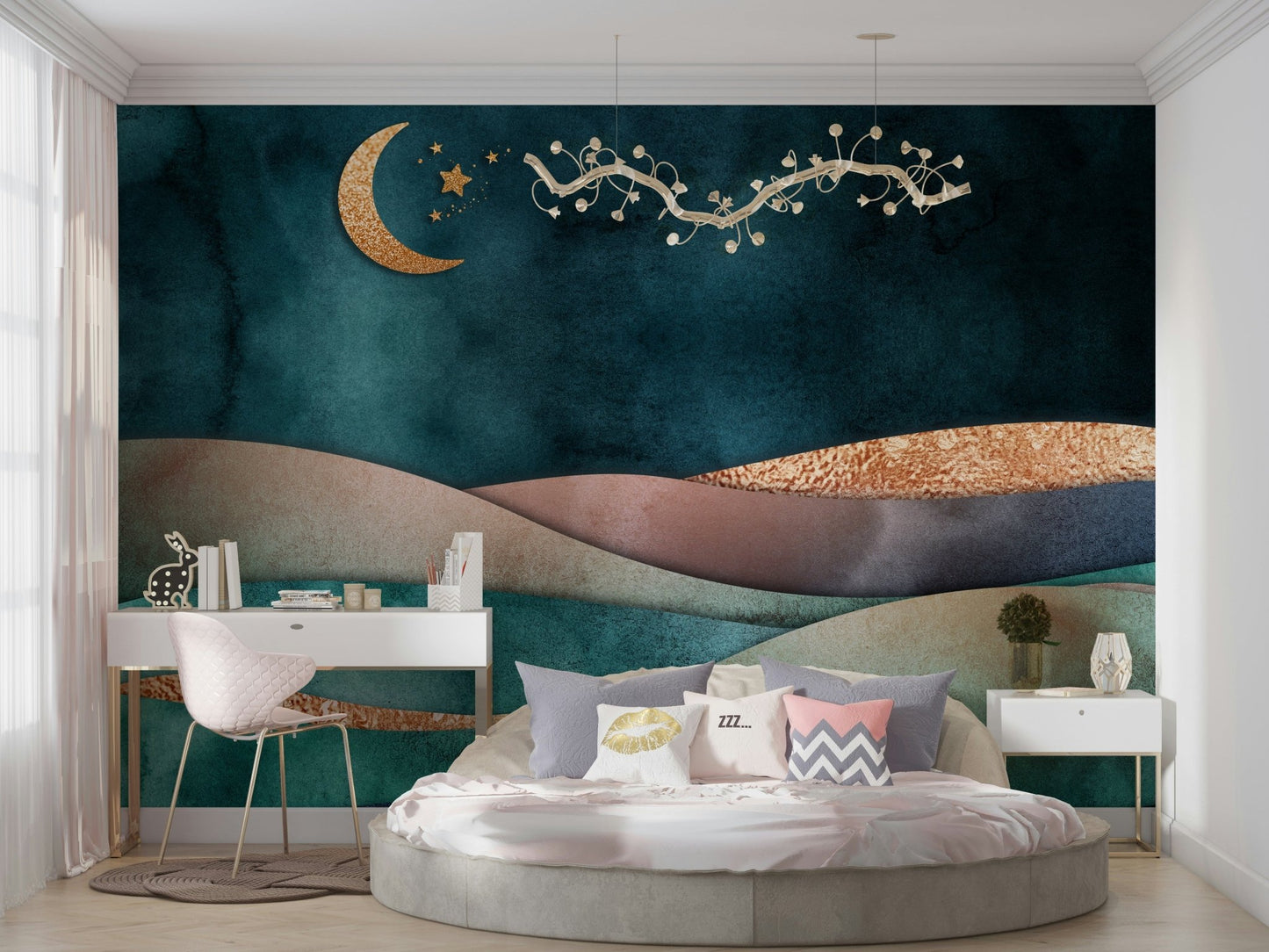 Golden Moon Hues Wall Mural