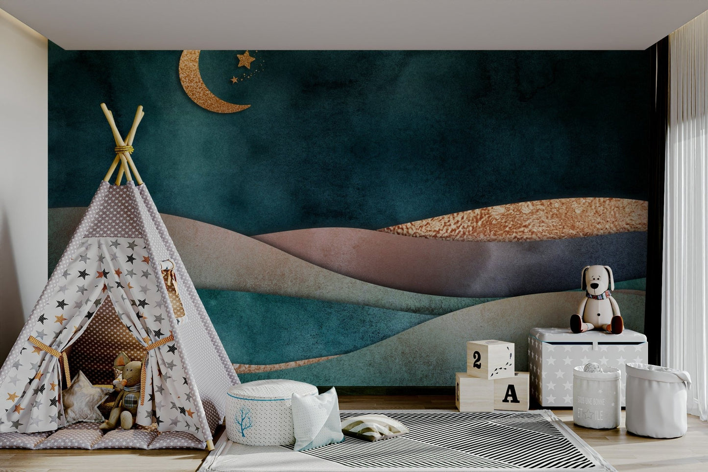 Golden Moon Hues Wall Mural