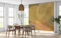 Earth-tone wall mural featuring Golden Ochre Organic Flow in calm layers