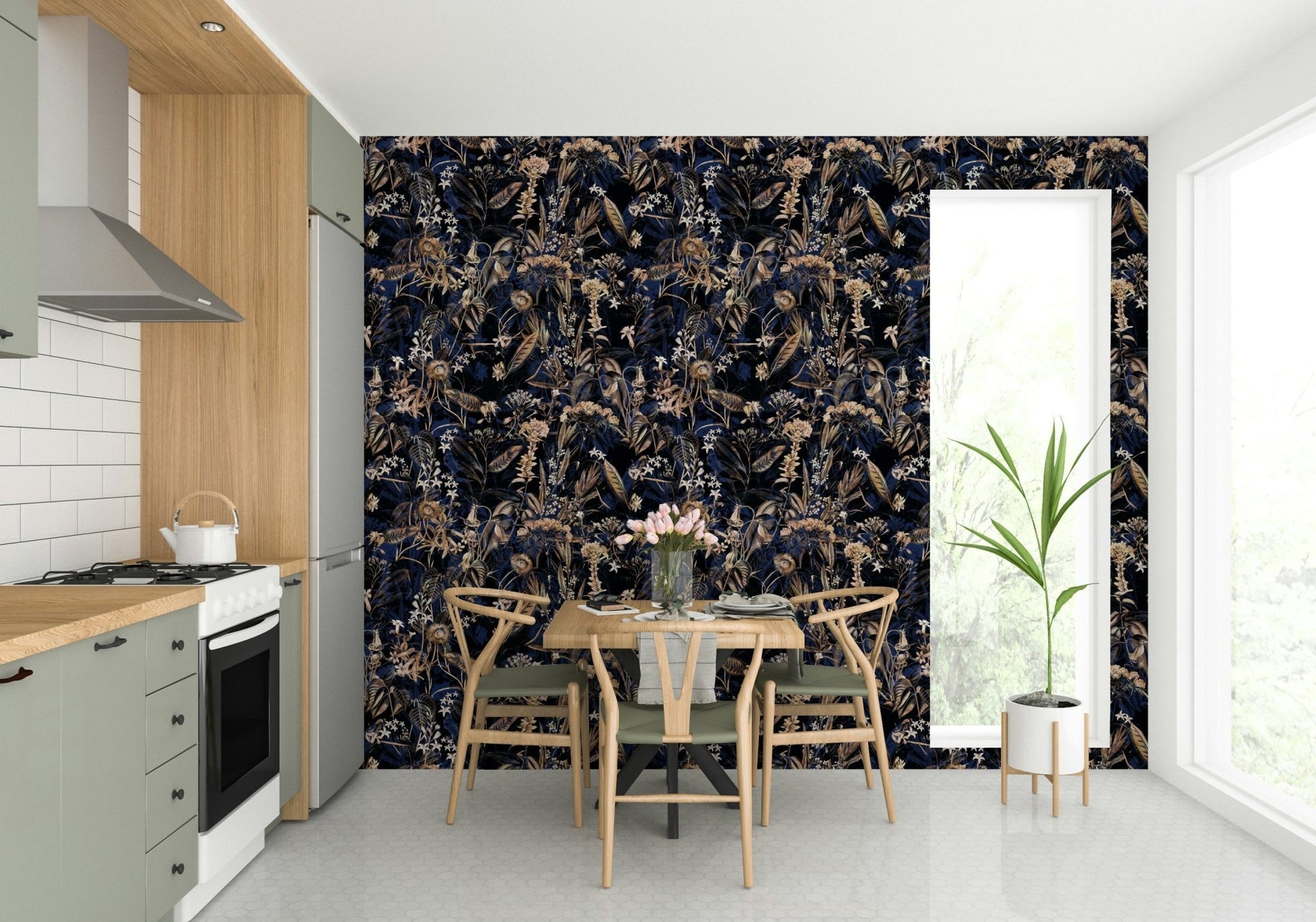 Elegant gold filigree wallpaper.
