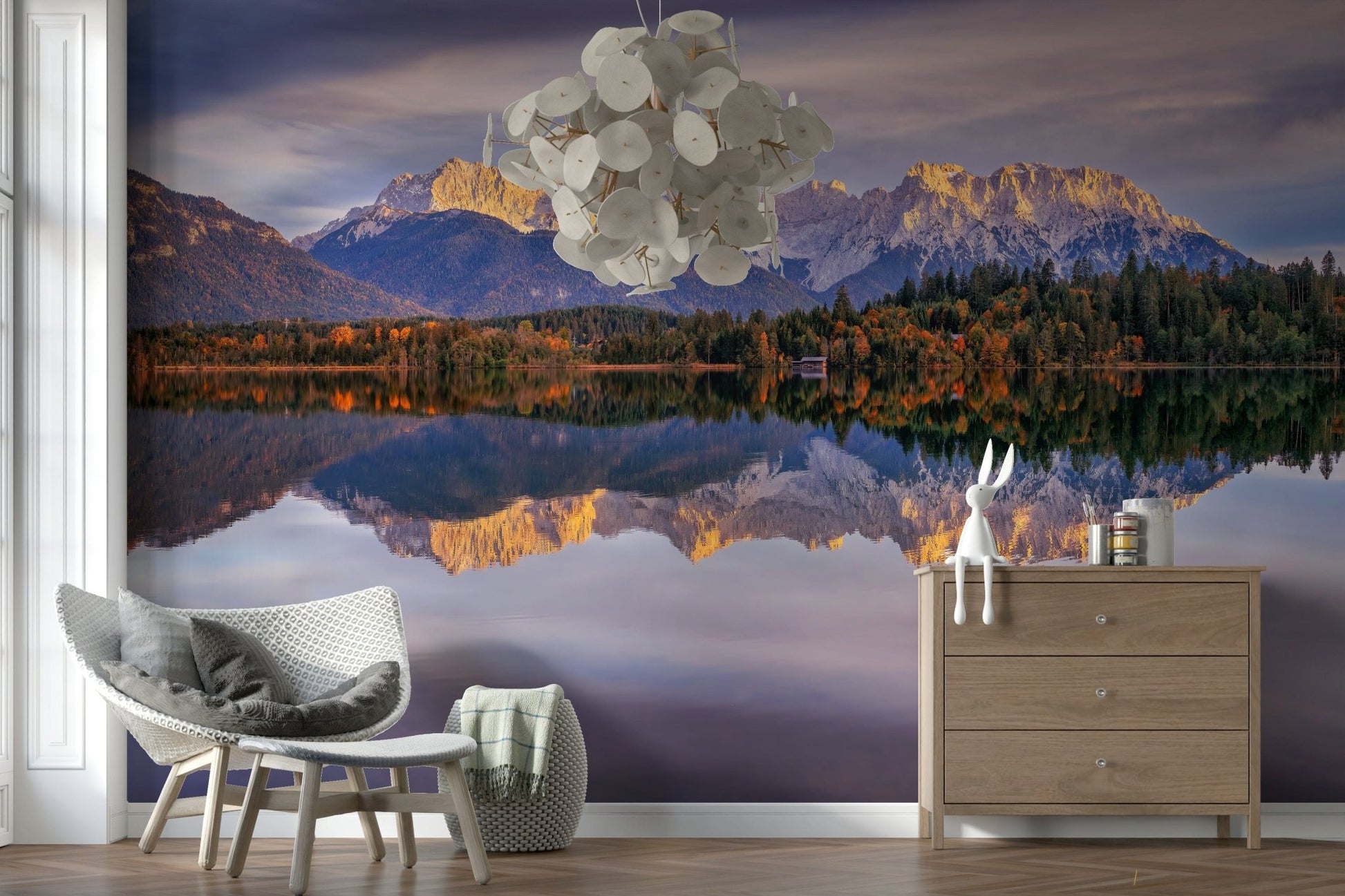 A serene majestic mountain wall mural for your decor., GD5791