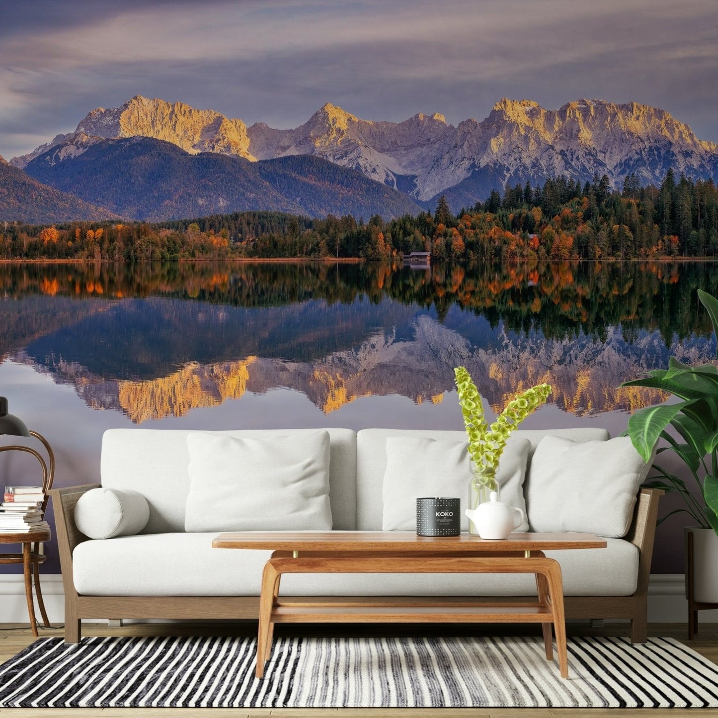 A contemplative dramatic vista wallpaper mural for a feature wall., GD5791