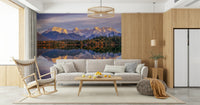 A graceful subtle pattern wall mural in warm, golden tones., GD5791