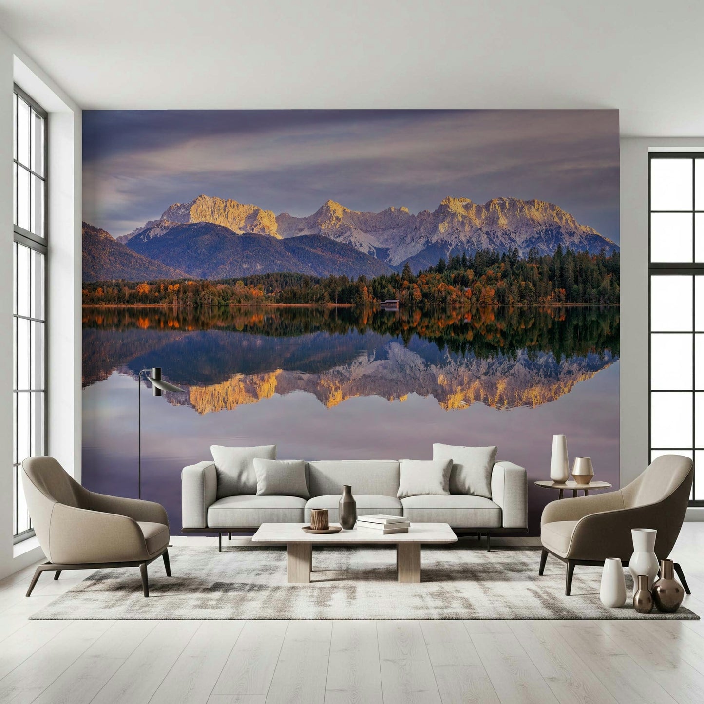 A beautiful wide-angle wall mural of a serene landscape., GD5791