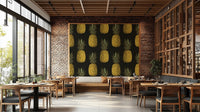 Elegant golden pineapples wallpaper for modern interiors


