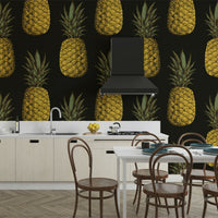 Vibrant golden pineapple design for modern walls

