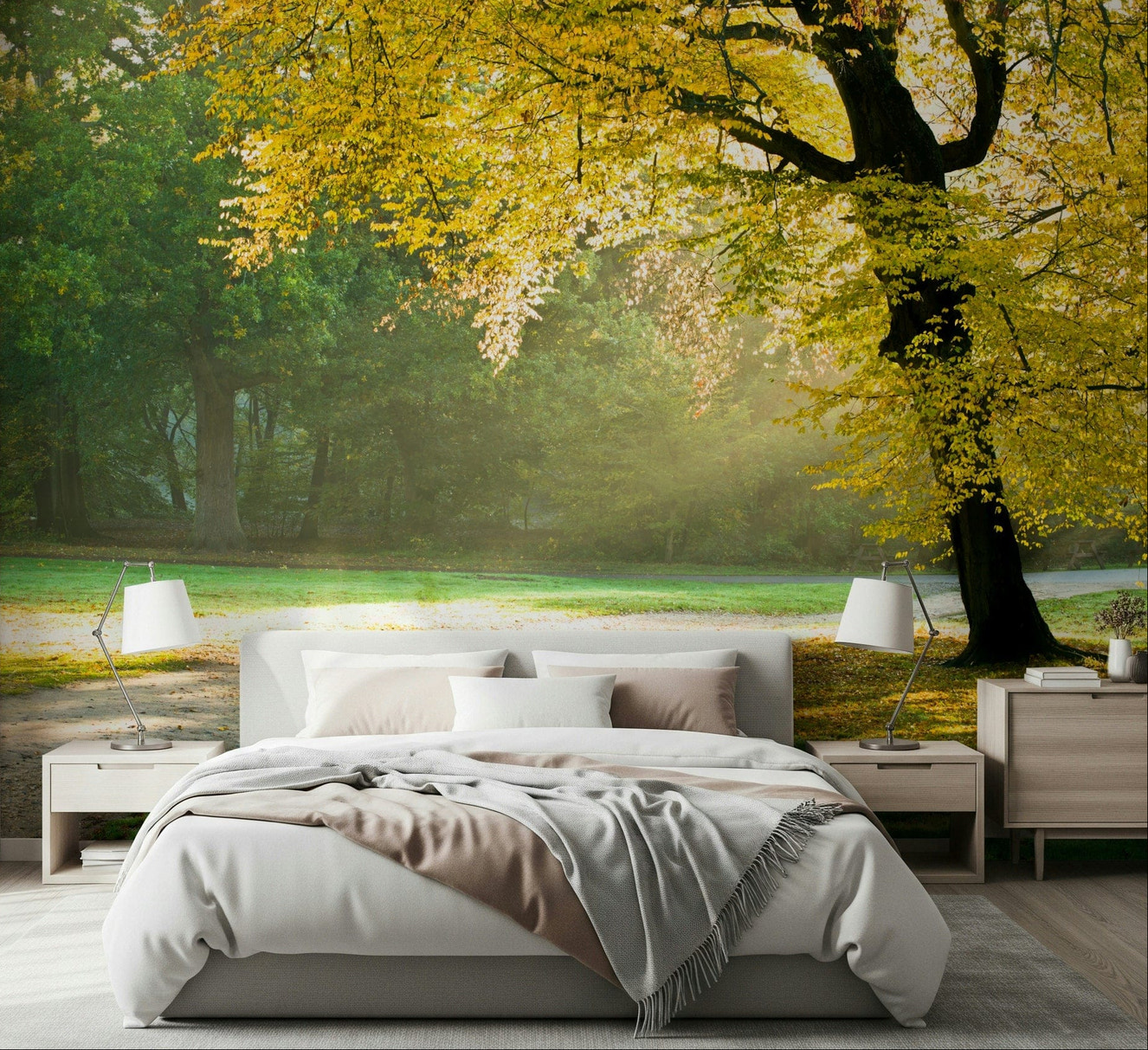 High resolution wall mural of a graceful and shimmering light display.