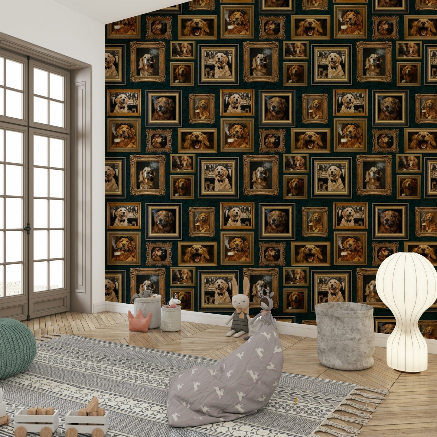 Whimsical "smoking paws" element.

