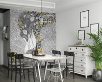 Warm amber tones in a Golden Reverie Wall Mural for dining areas
