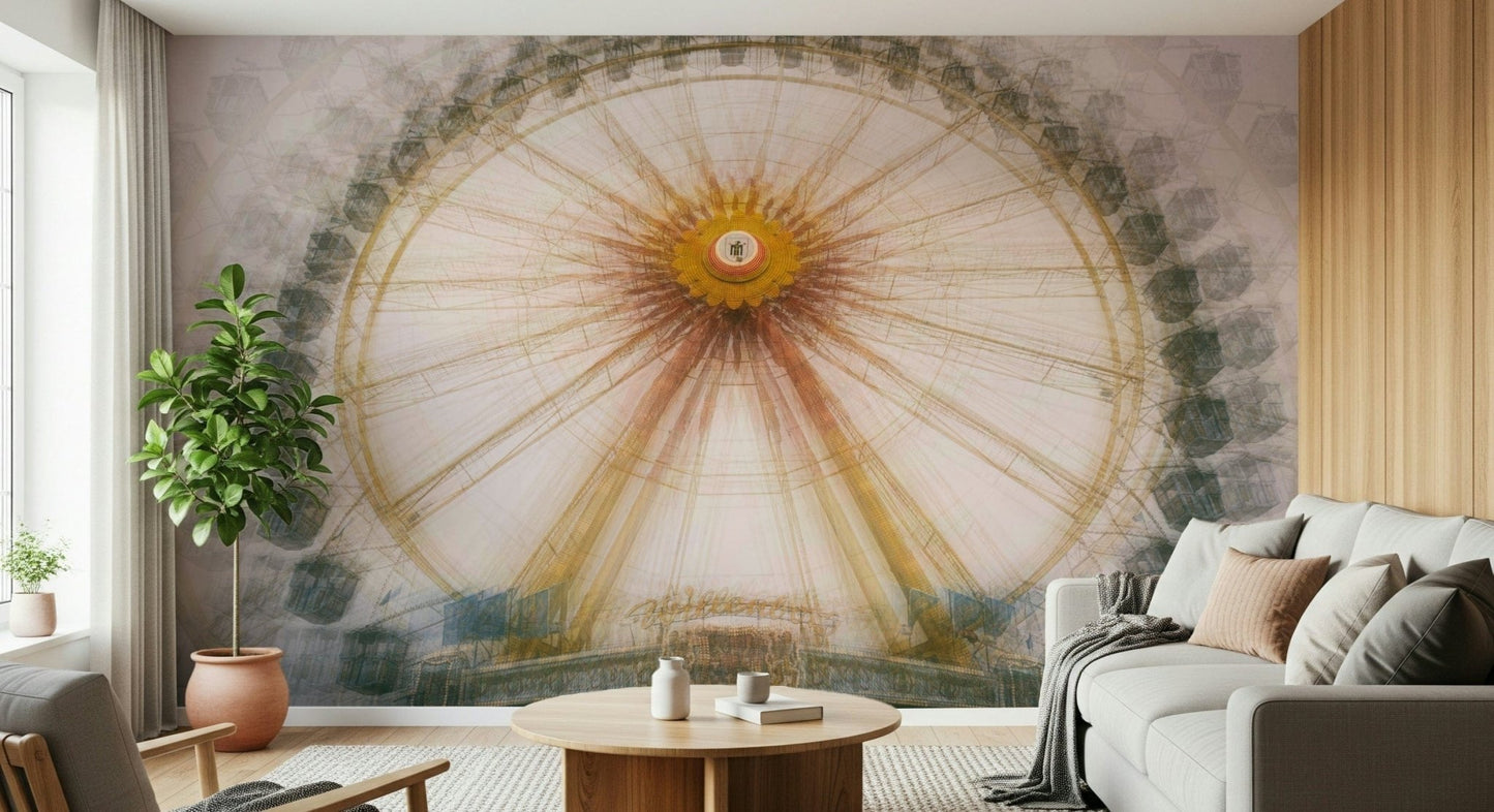 A serene flowing design wall mural for contemplative decor.