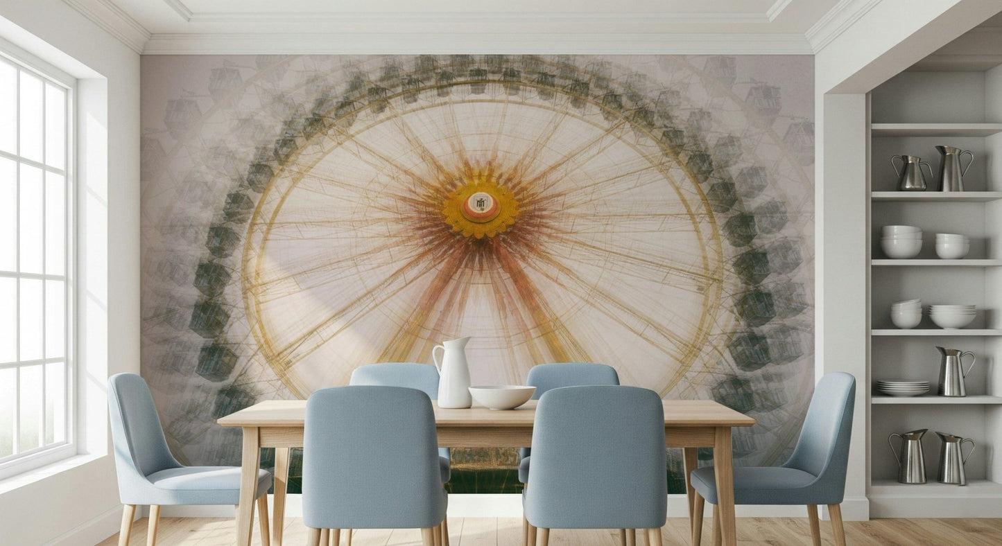 A beautiful wide-angle wall mural of a peaceful desert.