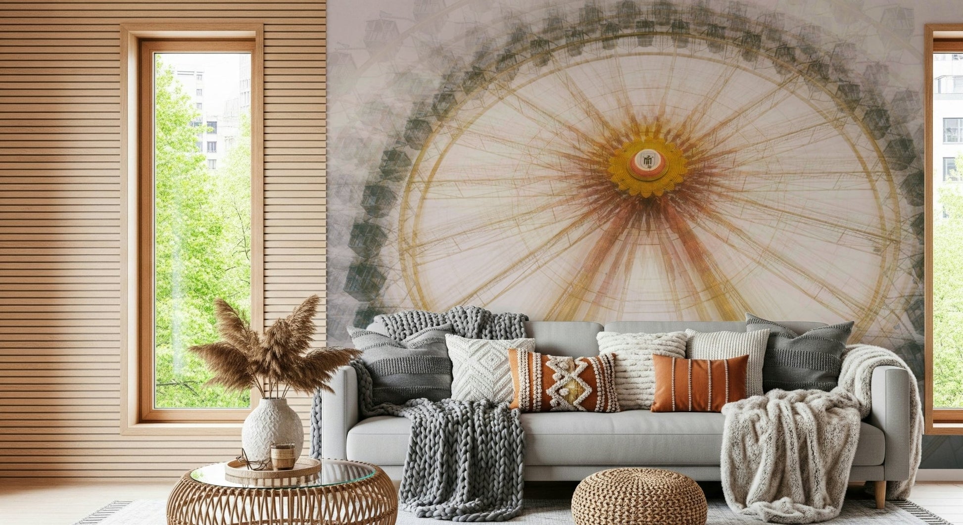 An artistic nature inspired mural for home decor.