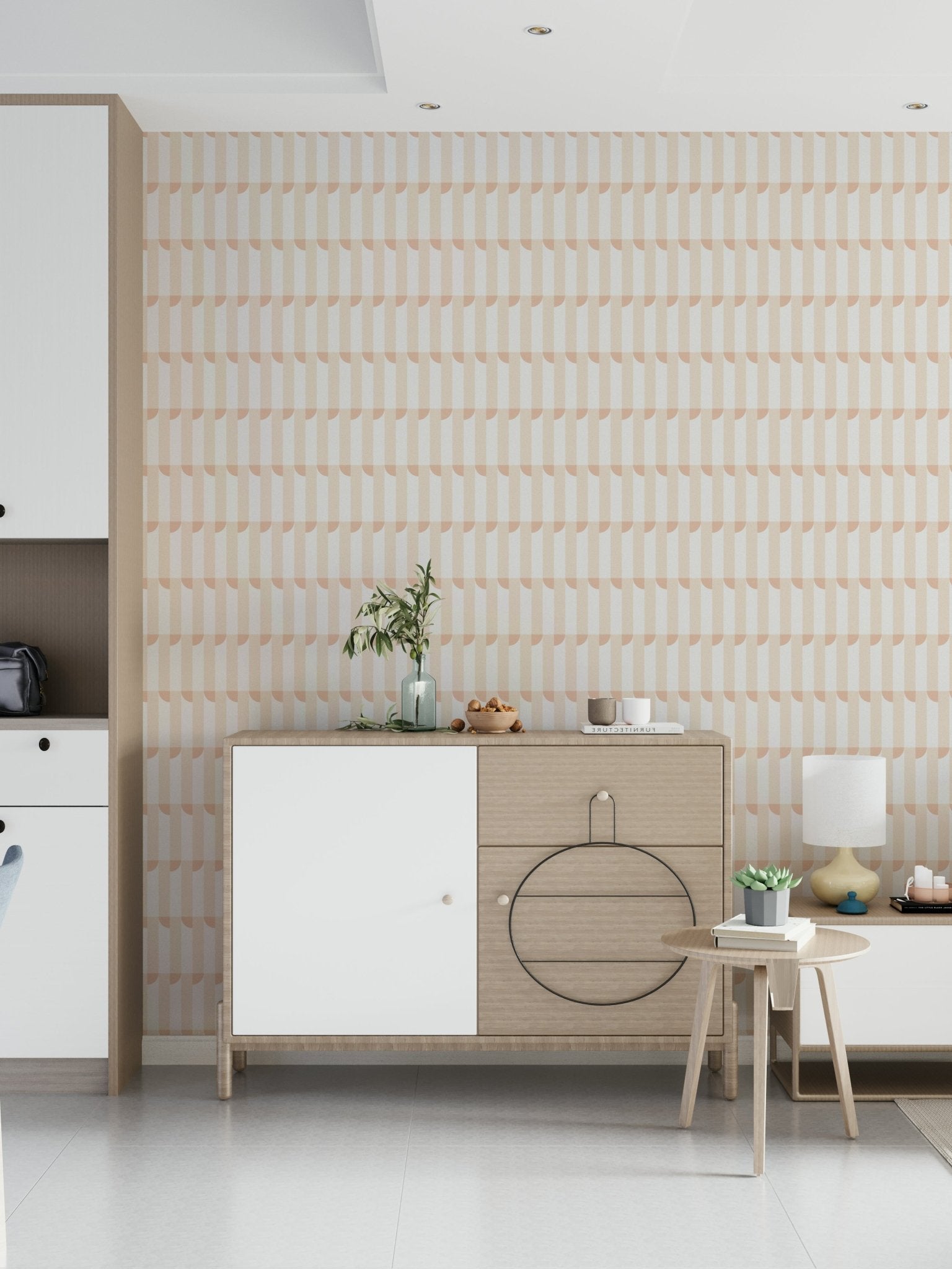 Entryway with stunning Golden sand Wallpaper statement.