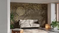 Golden Birds in Sky Removable Wall Art