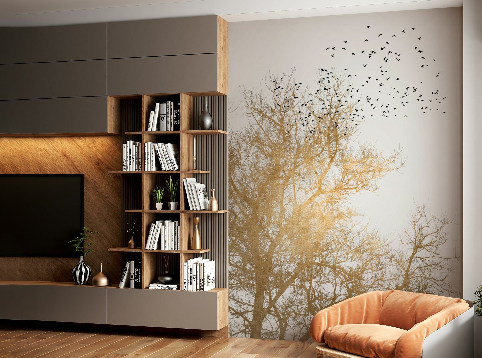A serene and luminous wall mural. GD3238
