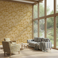 Joyful Golden soft blossom wallpaper, an uplifting natural artwork.