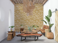 Luminous Golden soft blossom mural, a radiant texture for walls.