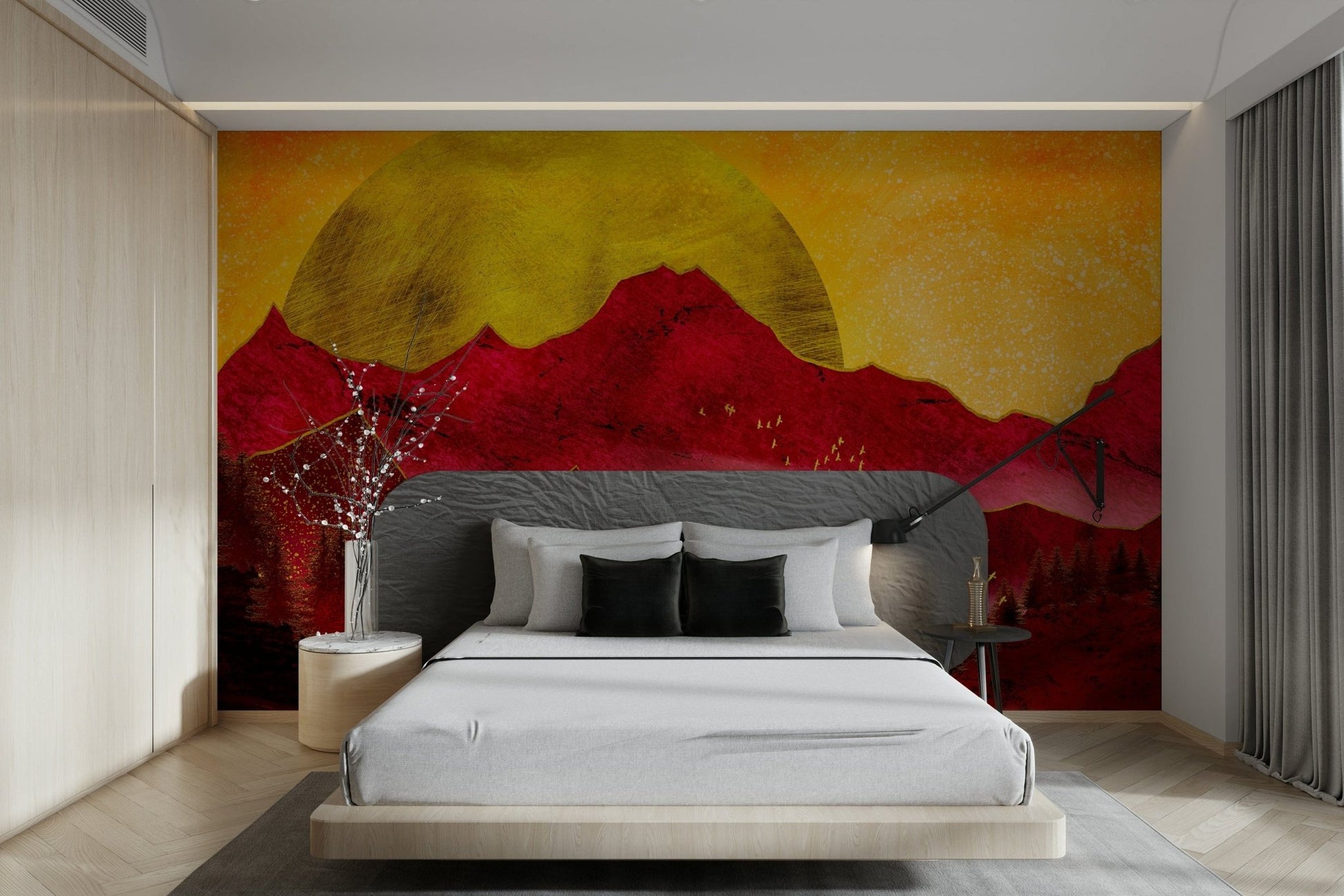Forest under golden sky mural GD103

