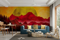Bright sunset hills mural design GD103

