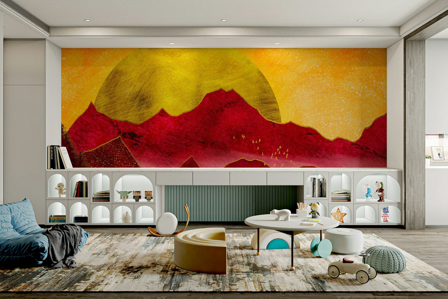 Red mountain forest wallpaper

