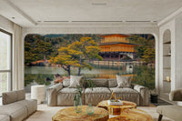 Traditional Japanese historic architecture building by a pond GD5065