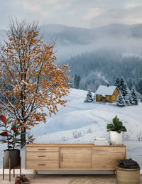 hallway feature showcasing the Snowy Haven wall muralGD9518