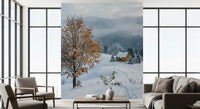 Snowy mountain landscape in the Golden Tree Snowy Haven muralGD9518