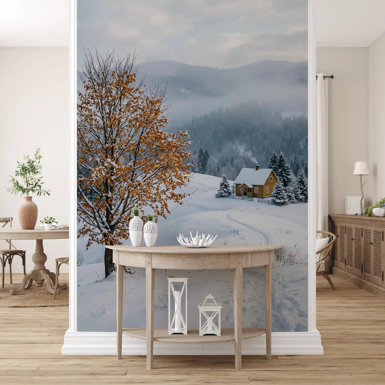 Modern hallway featuring the Golden Tree Snowy Haven muralGD9518
