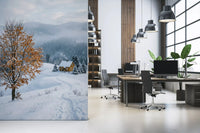 Office space accented by the Snowy Haven wall muralGD9518