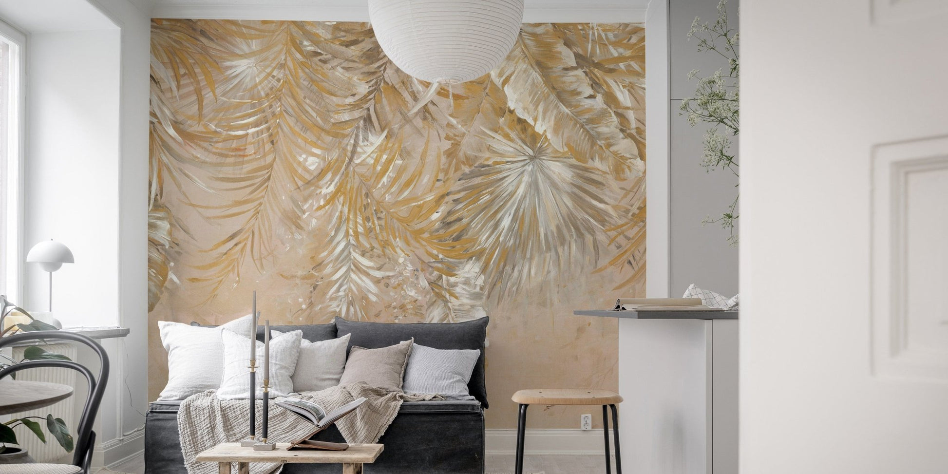 Elegant tropical leaf wallpaper design D263
