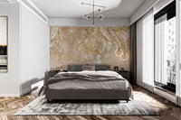 Hand-painted golden palm wallpaper
