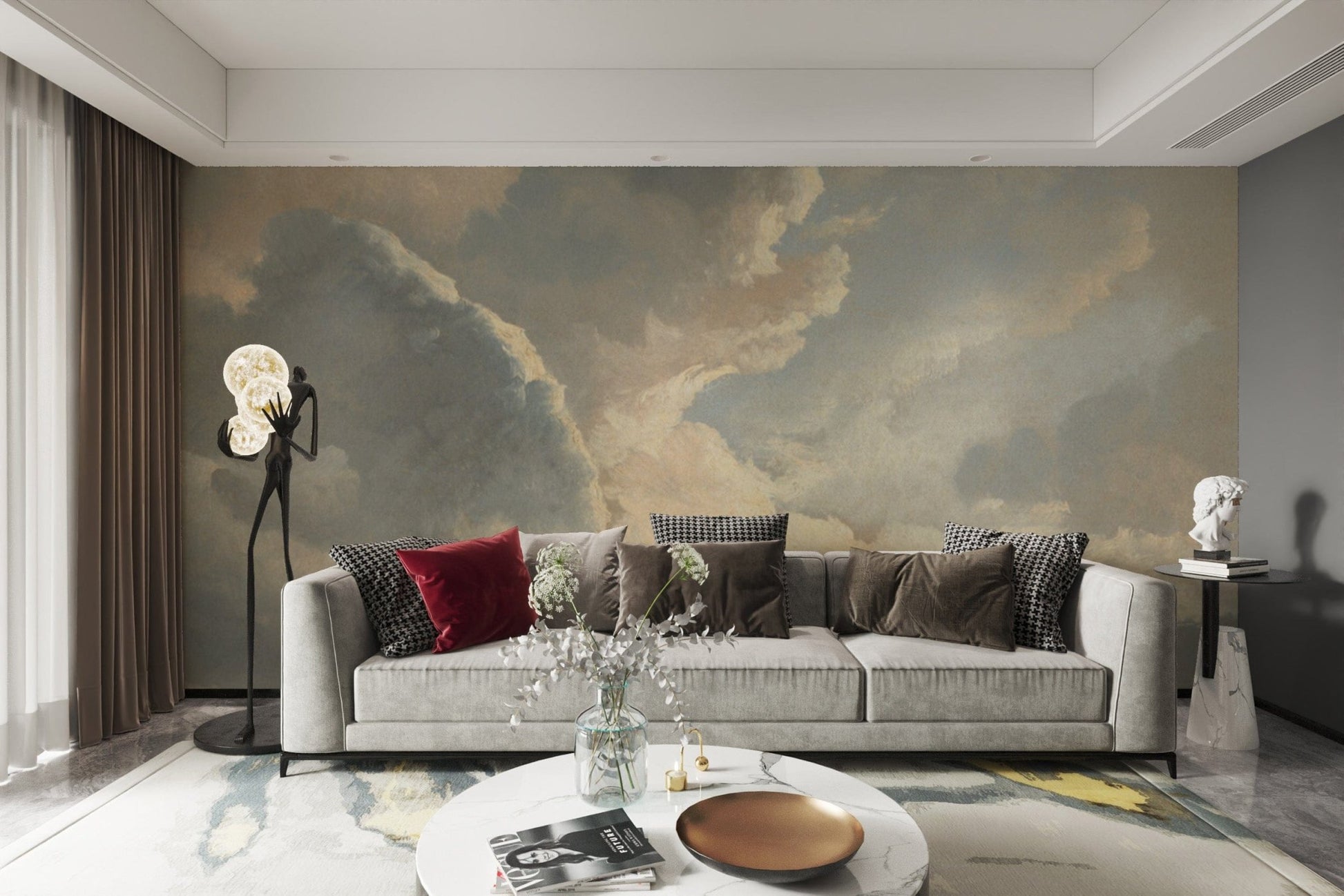 Atmospheric sky wallpaper with sunset glow
